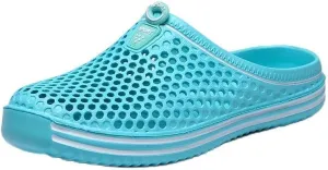 Women's Hollow Flat Clogs, Breathable Non-Slip Garden Mules, Casual Beach Skates Minimalist