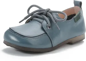 Women's Retro Leather Oxford Shoes with Adjustable Laces?? Comfortable and Soft Square Toe Work Office Non Slip Dress Shoes