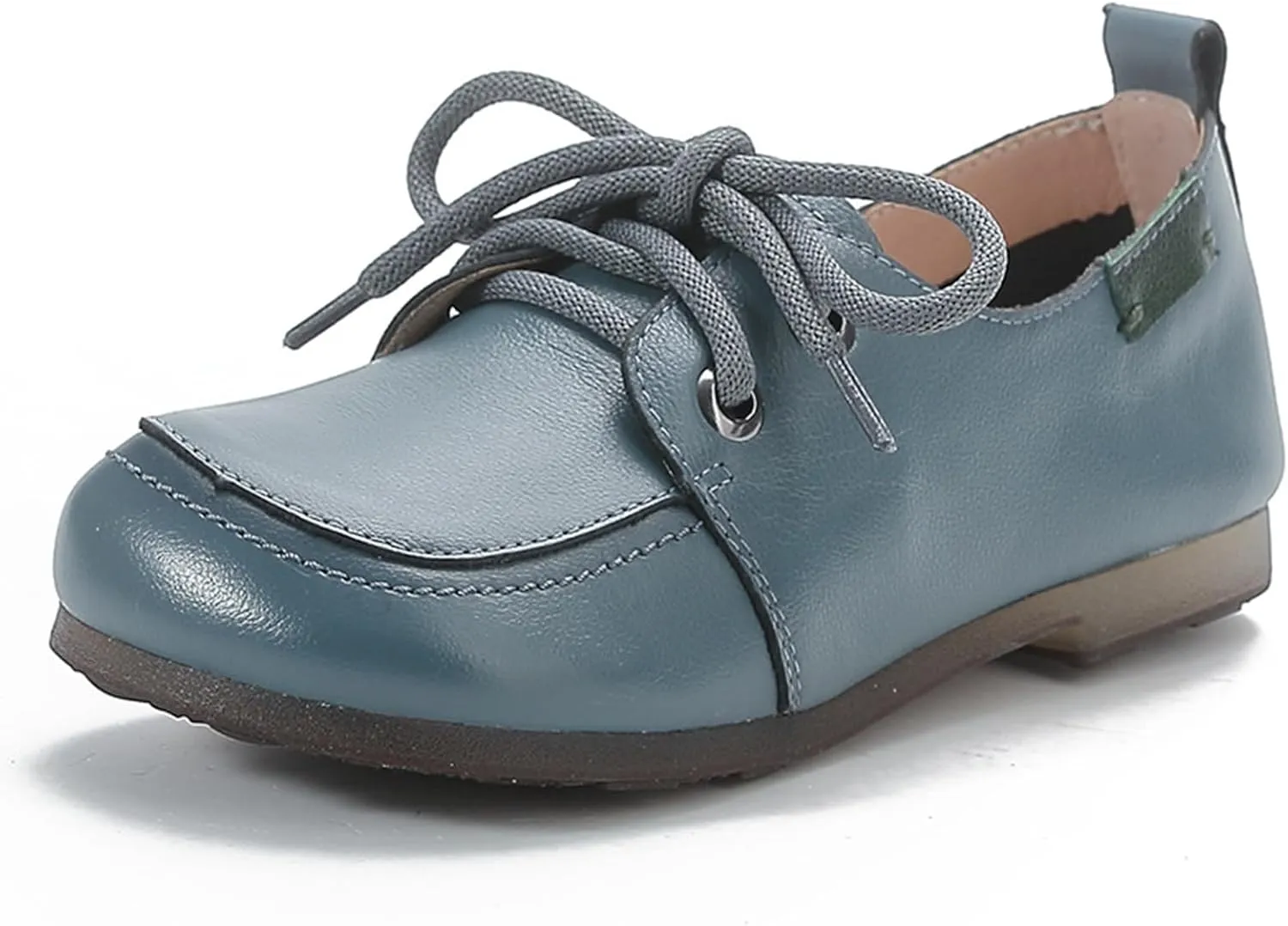 Women's Retro Leather Oxford Shoes with Adjustable Laces?? Comfortable and Soft Square Toe Work Office Non Slip Dress Shoes