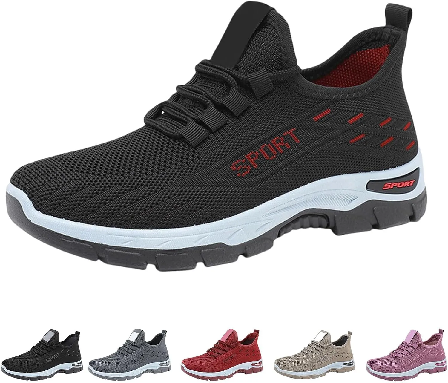 Women's Slip On Walking Shoes Casual Lightweight Running Sneakers Athletic Gym Trainers Sport Workout Gym Shoes Breathable Mesh Tennis Running Shoe