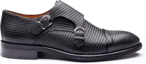 X111-EK Classic Style Double Monk Strap Formal Genuine Leather Shoes for Men