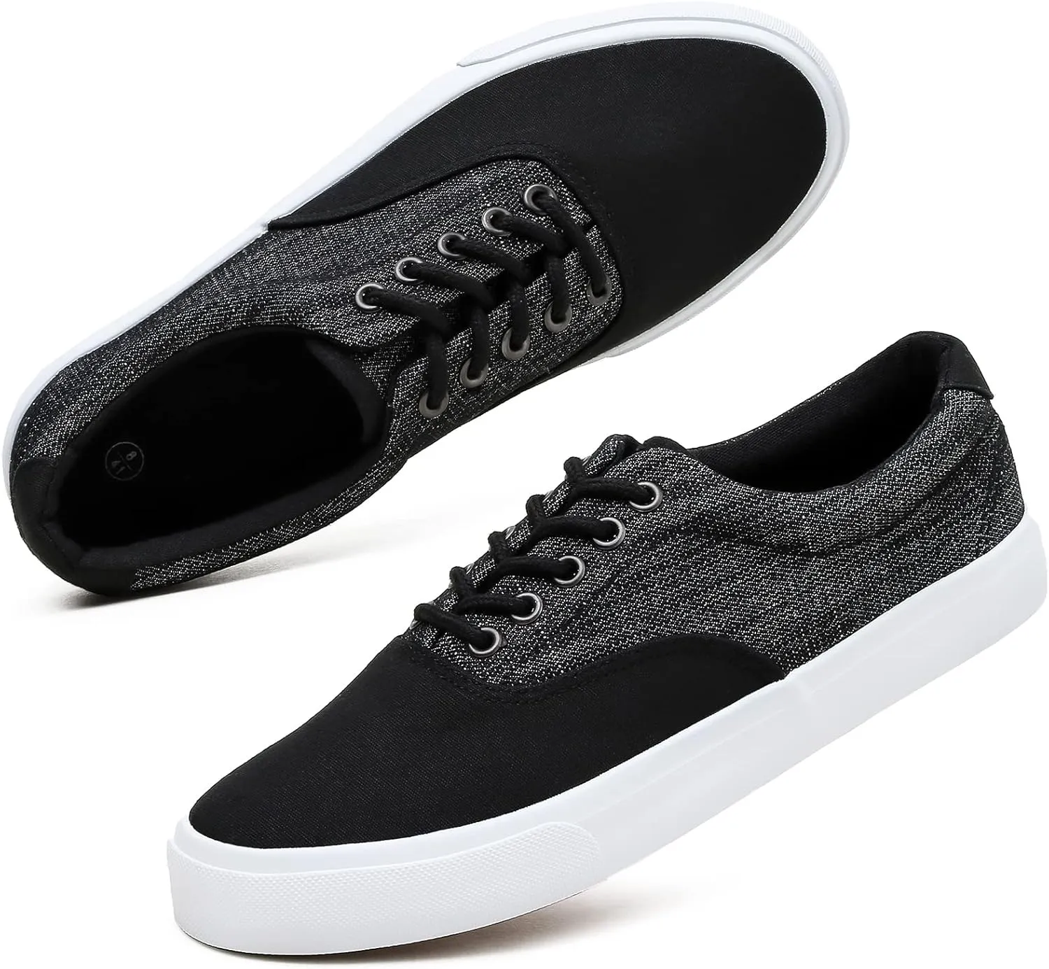 yageyan Men??s Low Top Canvas Walking Shoes Lace-up Fashion Sneakers Casual