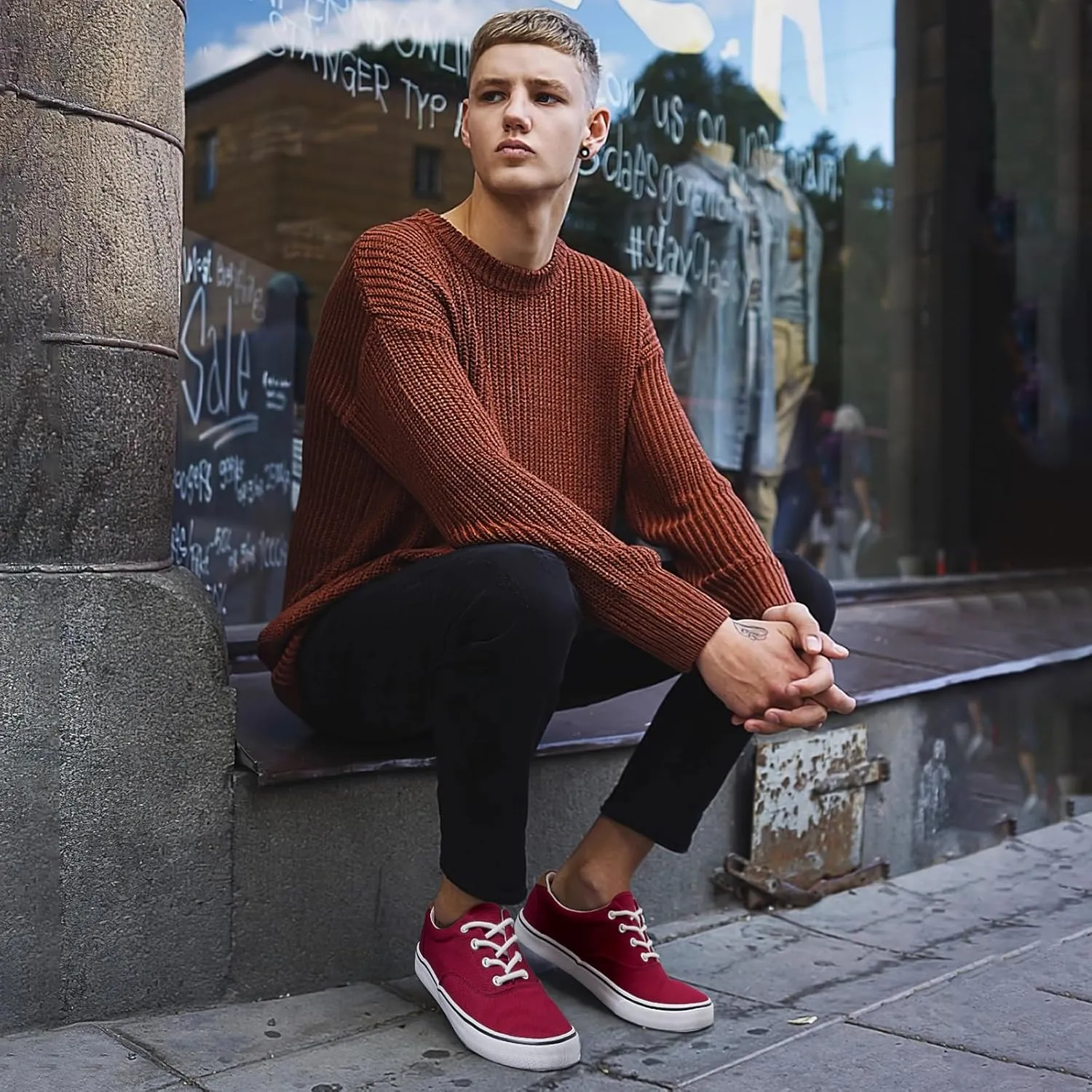 yageyan Men??s Low Top Canvas Walking Shoes Lace-up Fashion Sneakers Casual