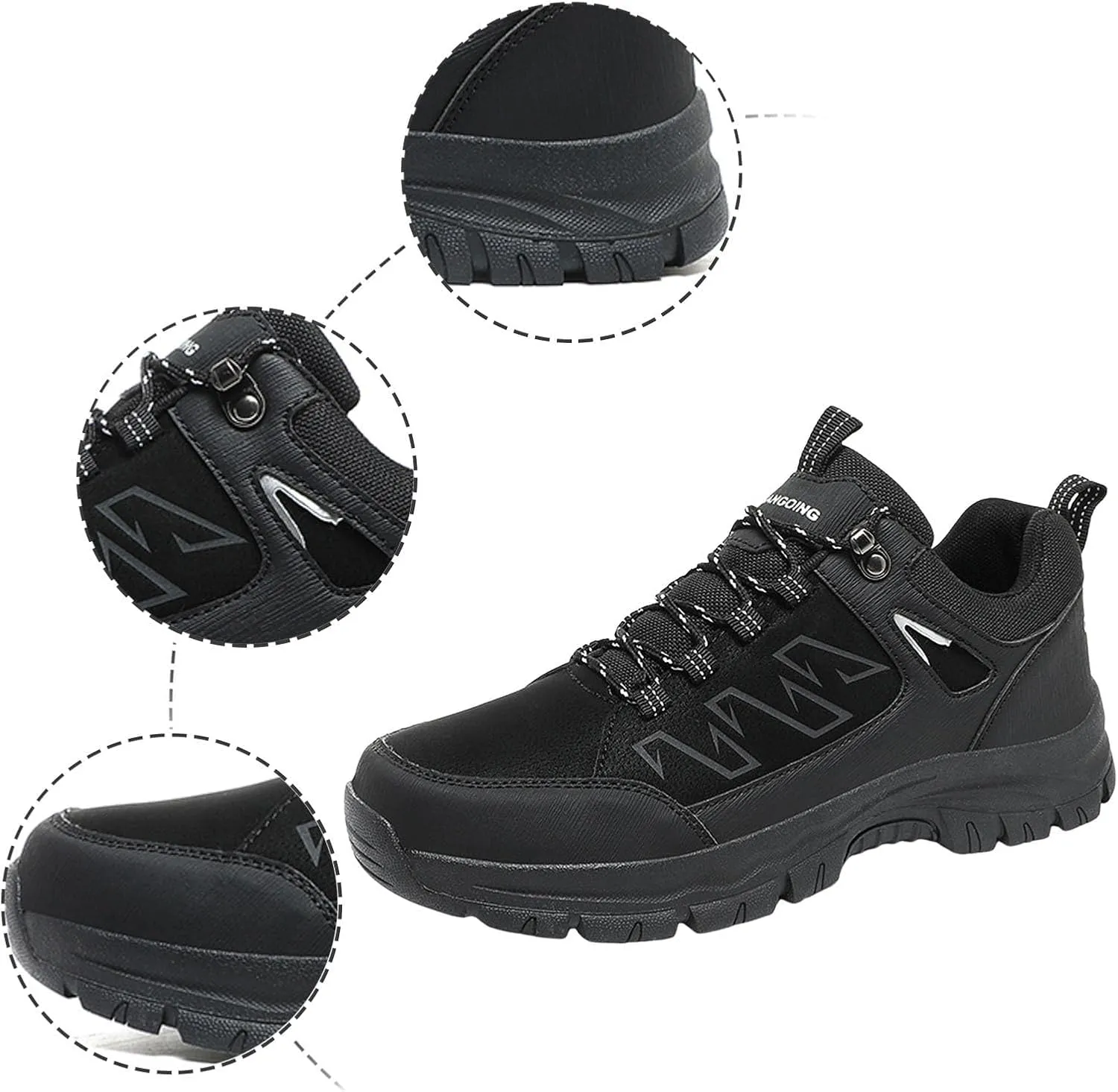 ZDLJYL Men's Low Top Waterproof Hiking Shoes Trekking Trails Outdoor Lightweight Work Shoes Trailing Trekking Camping Walking Quest